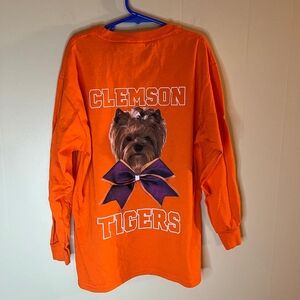 Clemson University Tigers Yorkie Long Sleeve Medium Girls Tee
